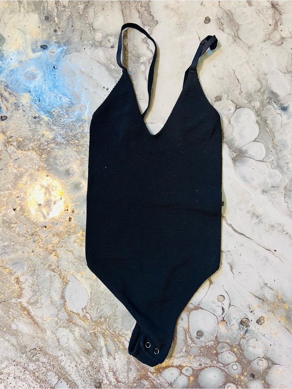 Black Knit One-Piece Bodysuit